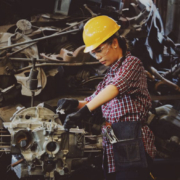 Woman working in a factory