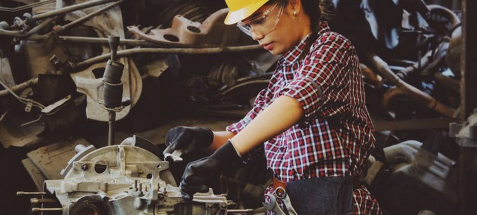 Woman working in a factory