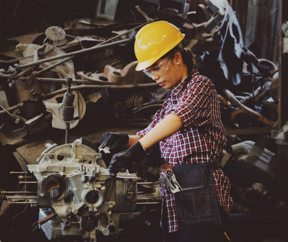 Woman working in a factory