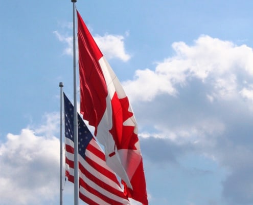 Canada-United States flags