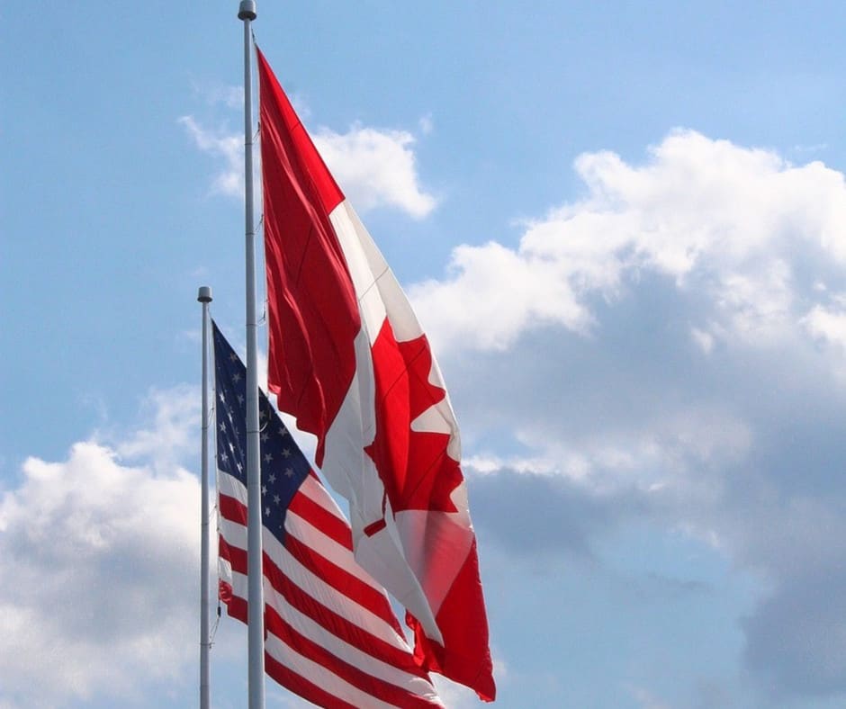 Canada-United States flags