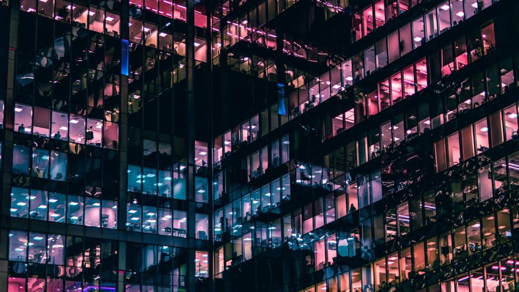 office building at night 