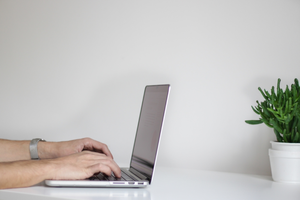 person at a computer filing a tax return