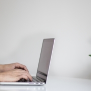 person at a computer filing a tax return