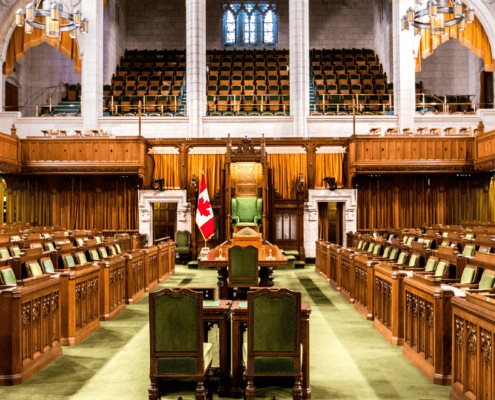 House of Commons in Ottawa before the tabling of the 2023 federal budget