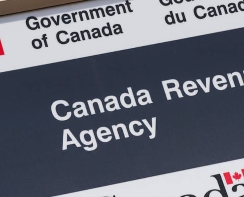 Canada Revenue Agency sign that depicts prescribed rate