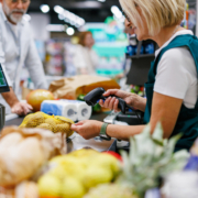 Supermarket checkout where the GST credit relaunch will help consumers afford groceries