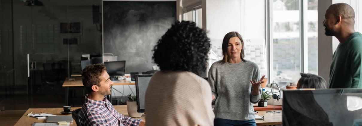 Business people discussing the Ontario Small Business tax cut
